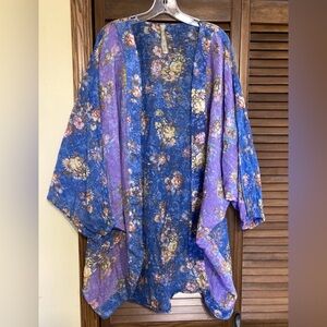 Aratta Silent Journey Floral Open Front Kimono Cardigan - OS